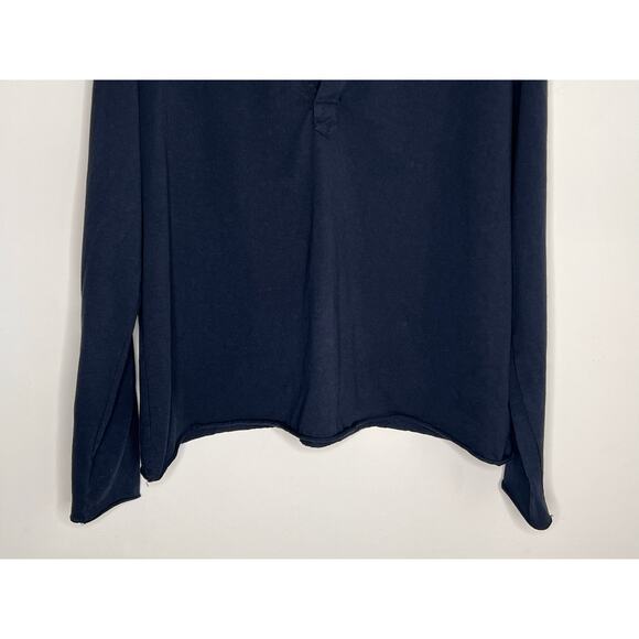 Frank Eileen Patrick 100% Cotton Popover Henley T-Shirt Navy Women's Size M - Picture 5 of 8